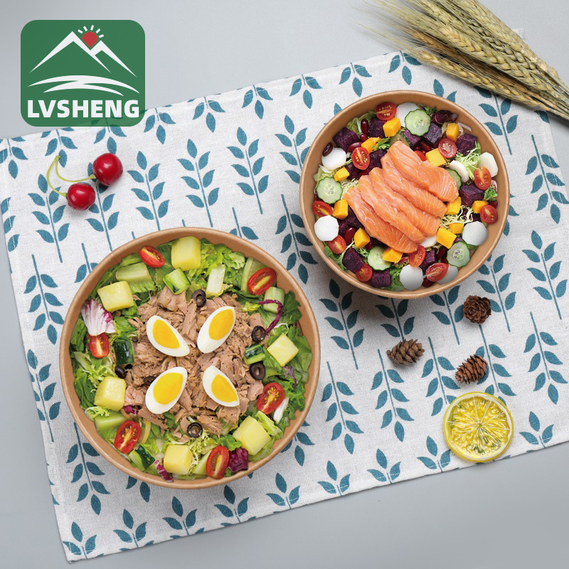 Restaurant umweltfreundliche biologisch abbaubare kompostierbare Kraftpapierschale von Lvsheng Factory