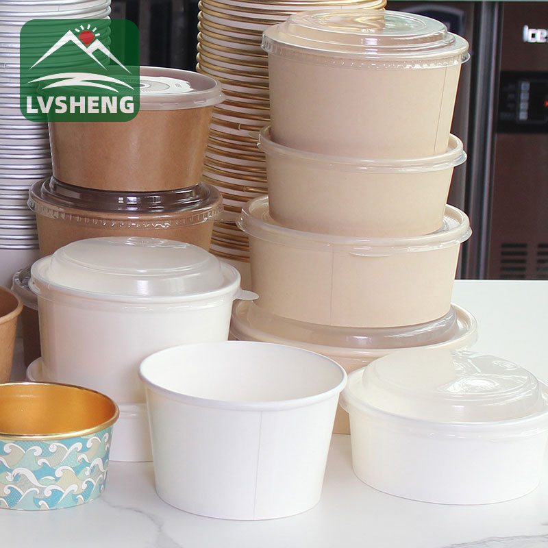 Kompostierbare Bagasse -Papiersalatschale